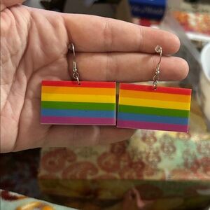 Rainbow flag earrings